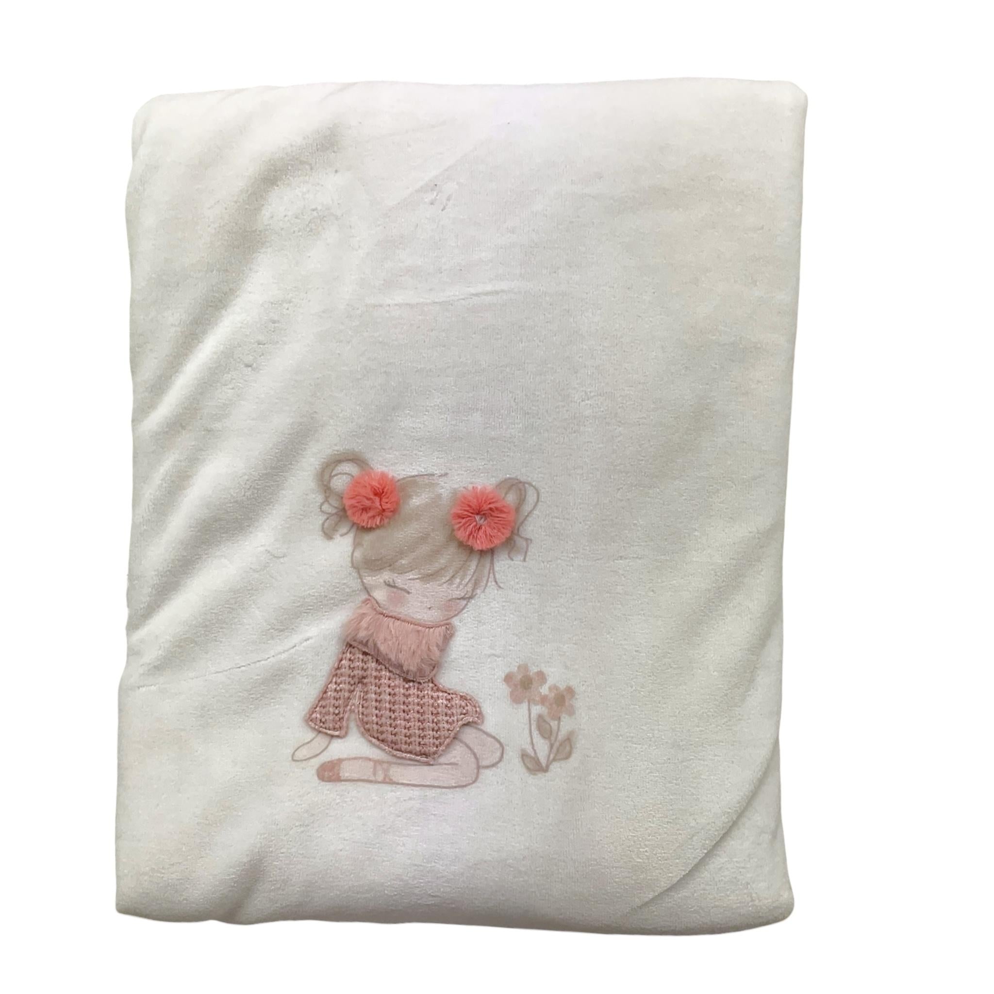 LALALU' coperta bicolore con stampa Bianco per Neonata COL6N BIANCO LALALU' 
