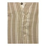Petit Indi Solid Color Vest With Buttons And Beige Striped Pattern For Boys