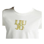 Liu Jo T-Shirt Girocollo Tinta Unita con Paillettes per Bambina GA5018XXXX PANNA LIU JO 