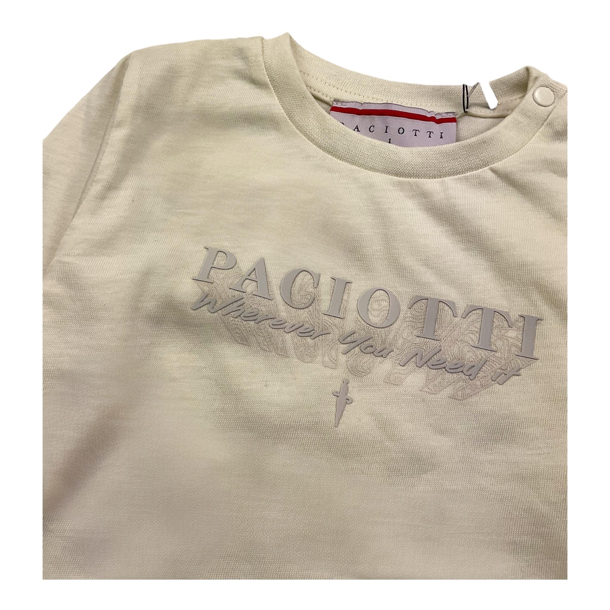 CESARE PACIOTTI shirt girocollo tinta unita con stampa Panna per Bambino TSP5373BJ PANNA CESARE PACIOTTI 