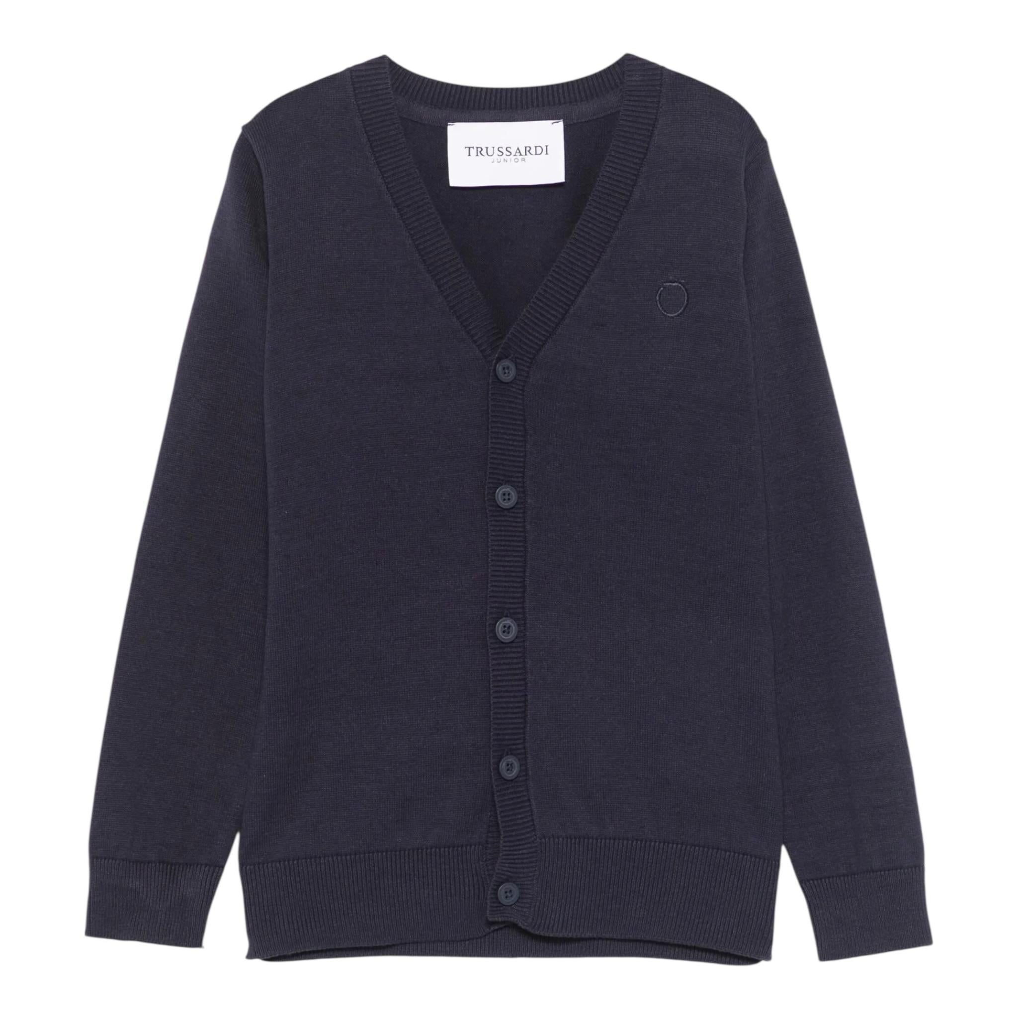 Trussardi Cardigan Tinta Unita con Logo per Bambino TBP25024CD BLU TRUSSARDI 