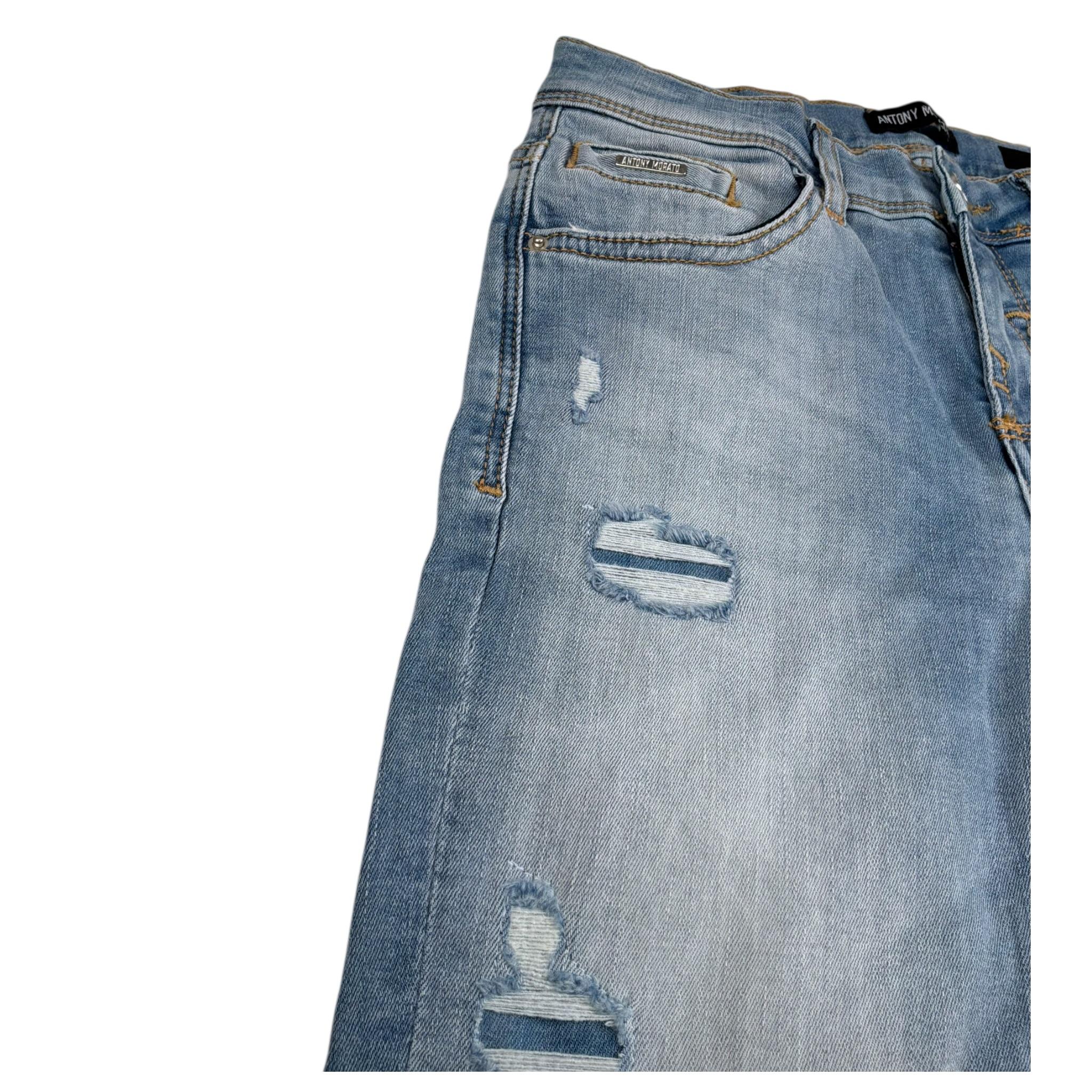 Antony Morato Jeans Tinta Unita con Girovita Regolabile per Bambino MKDT00064XX AZZURRO ANTONY MORATO 