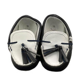 Le Bebe' Moccasins Two-Tone Blue/White For Newborns