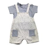 Babidu 2 Piece Set T-Shirt-Dungarees White For Newborn