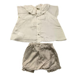 Caffe' D'Orzo Complete Shirt-Short Two-Tone White For Newborn