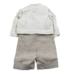 Pure Firenze Completo 4 Pezzi Camicia-Gilet-Bermuda-Papillon per Neonato 110888 PANNA/BEIGE PURE FIRENZE 