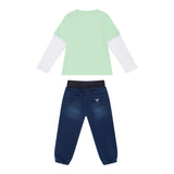 GUESS completo 2 pezzi shirt-pantalone effetto denim Verde per Neonato I4YG11K8HM3 VERDE GUESS 