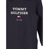 Tommy Hilfiger Shirt Tinta Unita Girocollo con Stampa per Neonato KB0KB08672 BLU TOMMY HILFIGER 