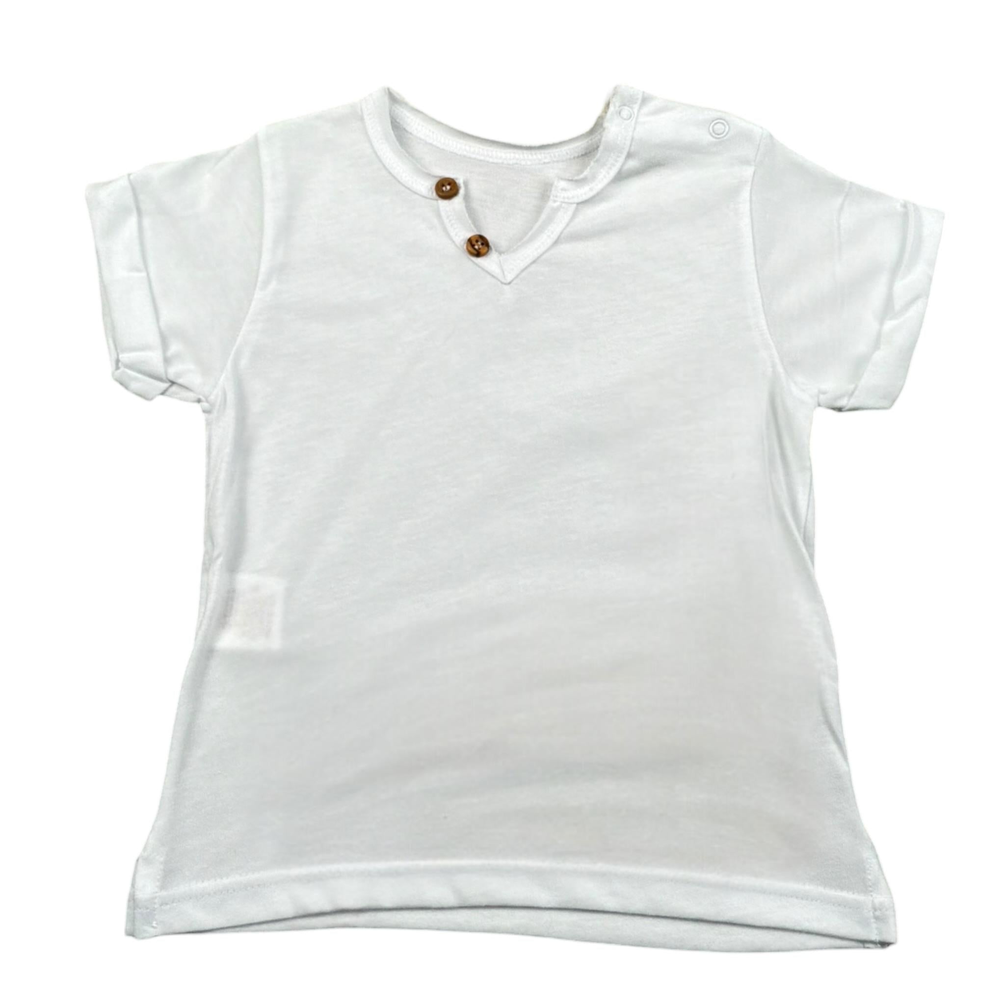 Babyvip T-Shirt Tinta Unita con Bottoni per Neonato T7766 BIANCO BABYVIP 