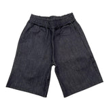Numbers Bermuda Solid Color Denim With Elastic Waist Blue For Boys