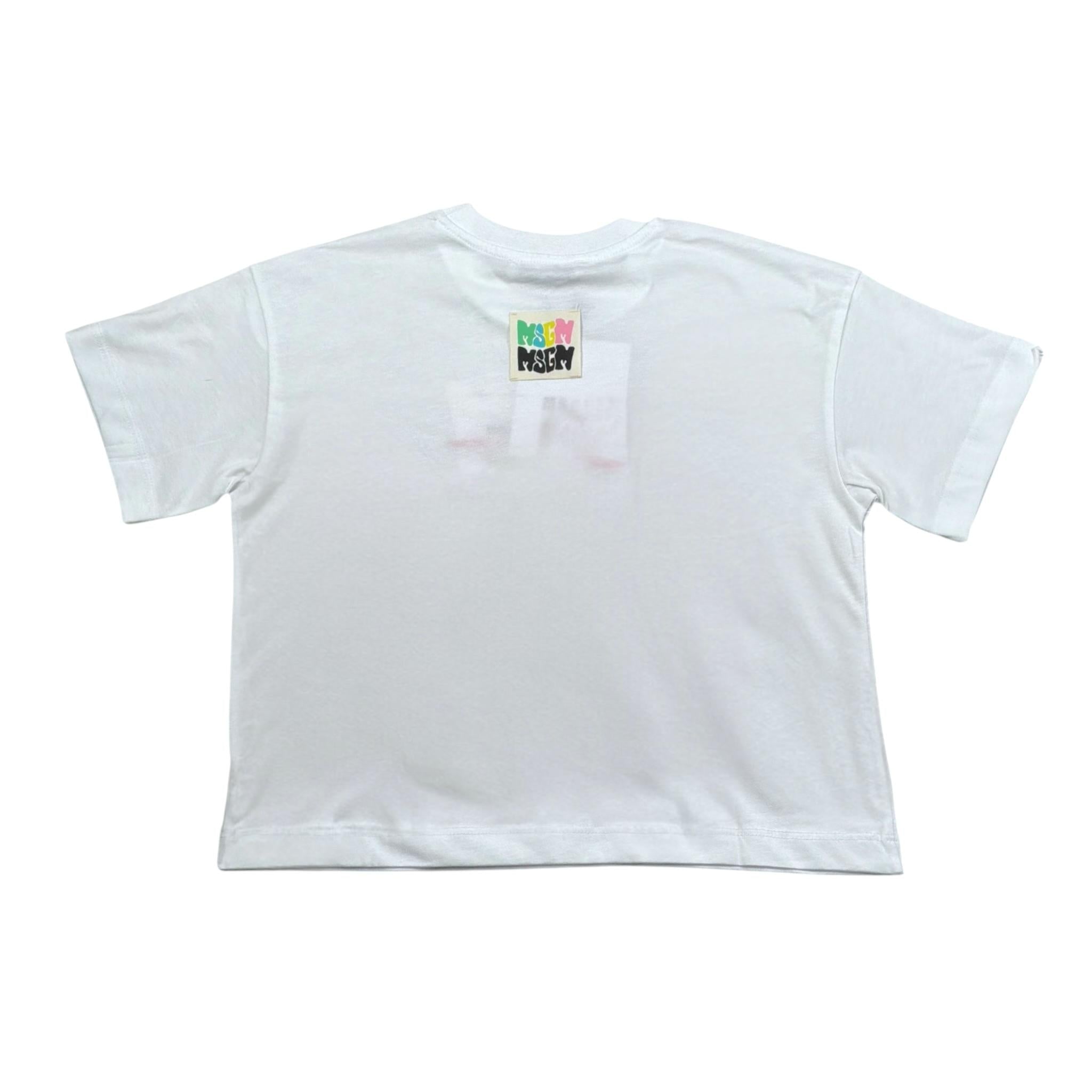 Msgm T-Shirt Girocollo Tinta Unita con Stampa per Bambina S5MSJGTH243X BIANCO MSGM 