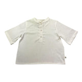 Petit Indi camiciaMezza Manica Girocollo Tinta Unita  per Bambino SS25BK7120 BIANCO PETIT INDI 