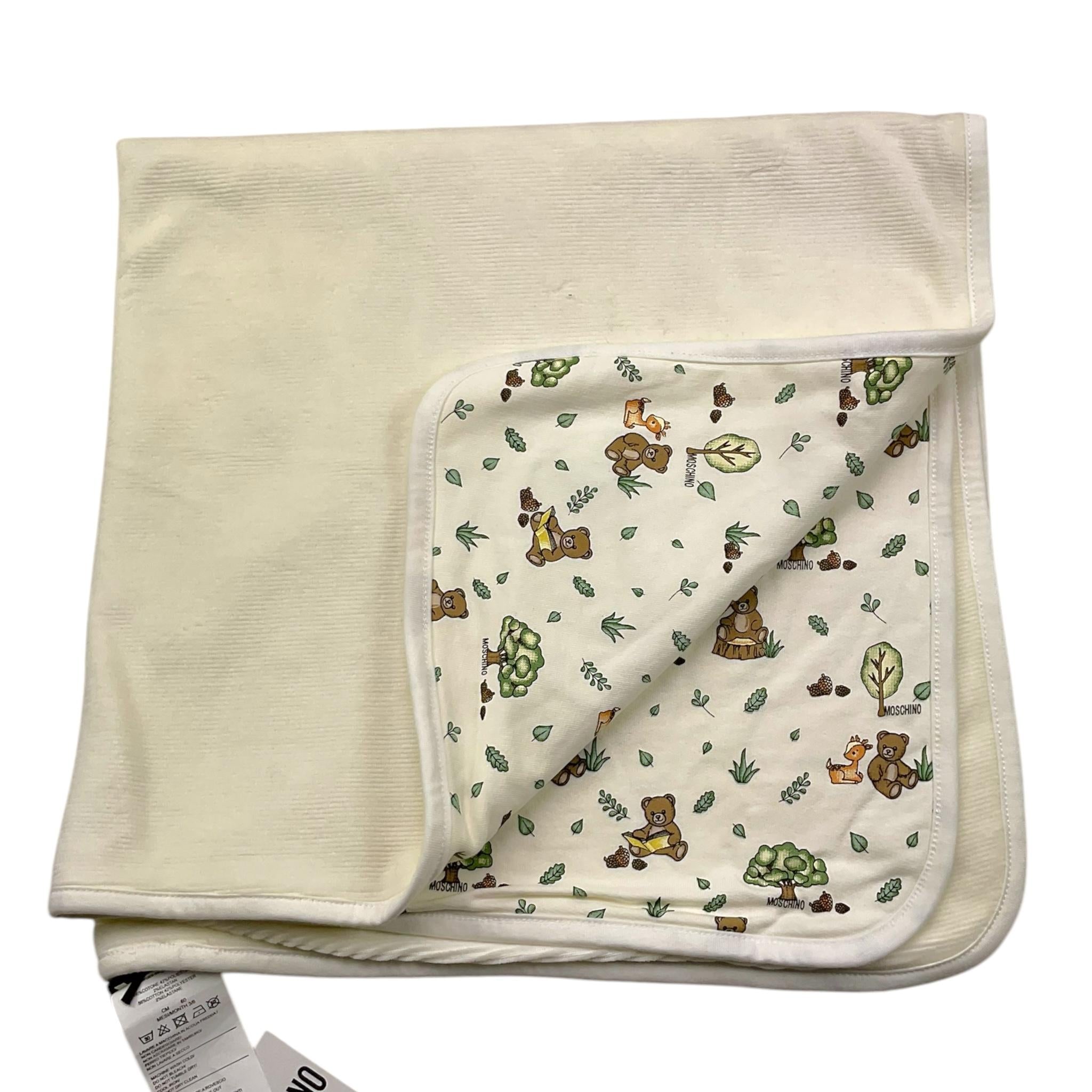MOSCHINO coperta tinta unita con stampa Bianco per Neonato MPB00F BIANCO MOSCHINO 