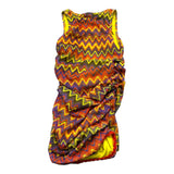 4Giveness Orange Lace Print Sleeveless Dress For Girls
