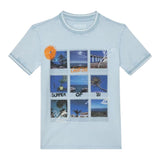 Guess T-Shirt Girocollo Tinta Unita con Stampa per Bambino L5GI11K8HM4 AZZURRO GUESS 