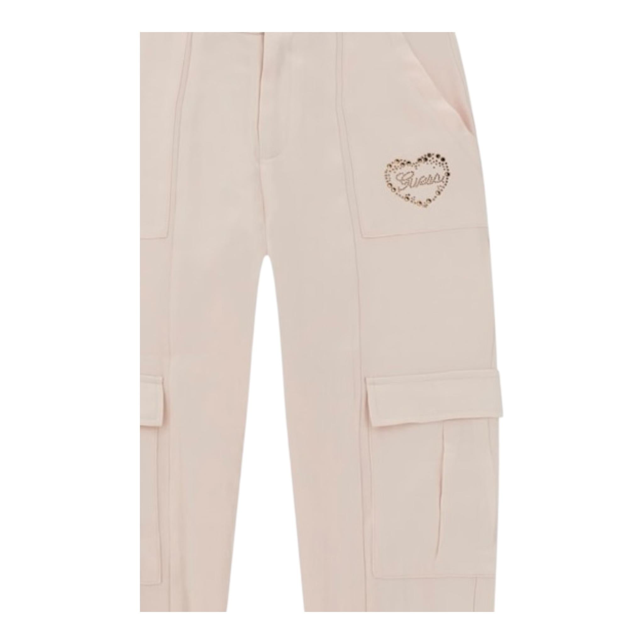 Guess Pantalone Tinta Unita con Girovita Regolabile per Bambina J4RB03WFYV0 ROSA GUESS 