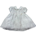 Le Bebe Abito Mezza Manica Tinta Unita con Ricami per Neonata LBG6384 BIANCO LE BEBE 