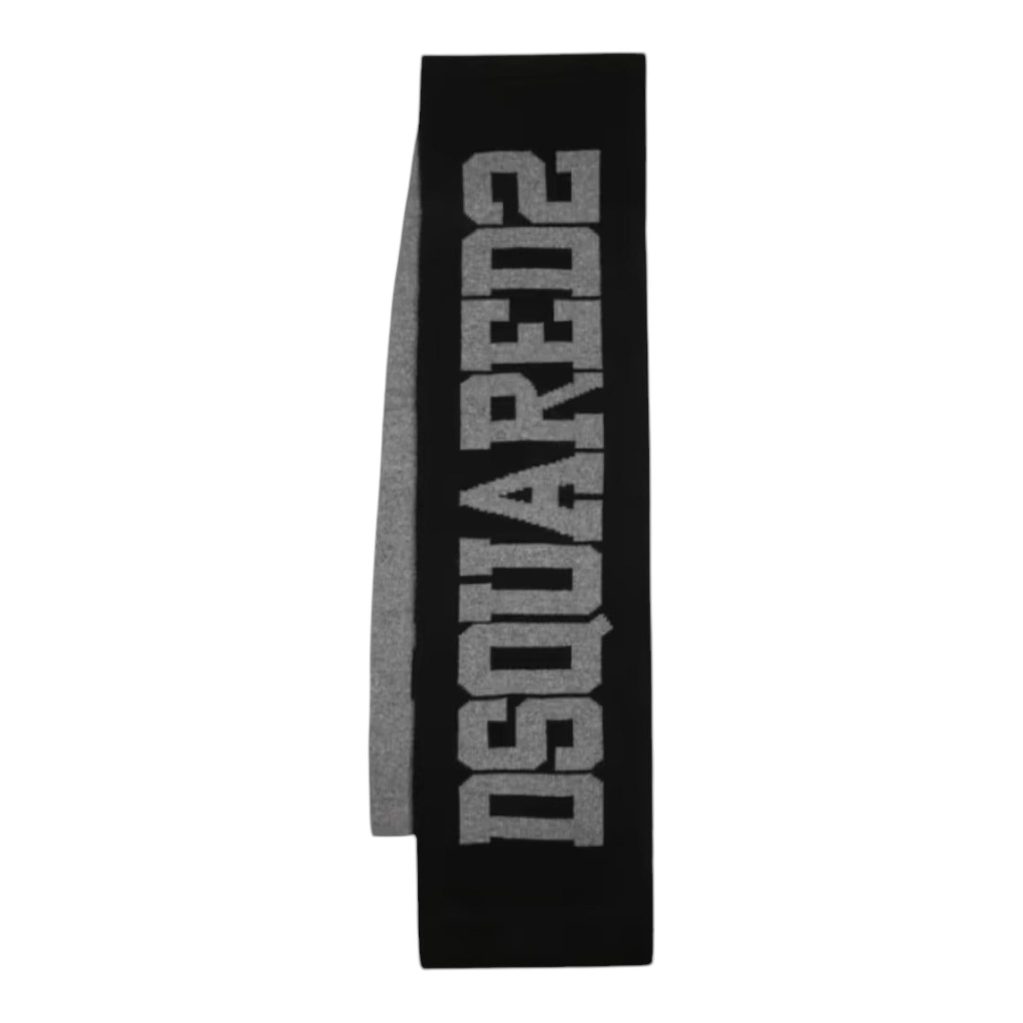 DSQUARED2 sciarpa bicolore con stampa Grigio/nero per Bambino DQ2487 GRIGIO/NERO DSQUARED2 