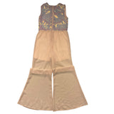 Patrizia Pepe Pink Sequined Armhole Jumpsuit For Girls