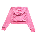 Juicy Couture Felpa Tinta Unita con Zip E Cappuccio per Bambina JBX6679 ROSA JUICY COUTURE 