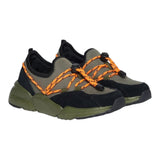 Diesel Sneakers Solid Color With Laces And Green Rubber Sole For Boys