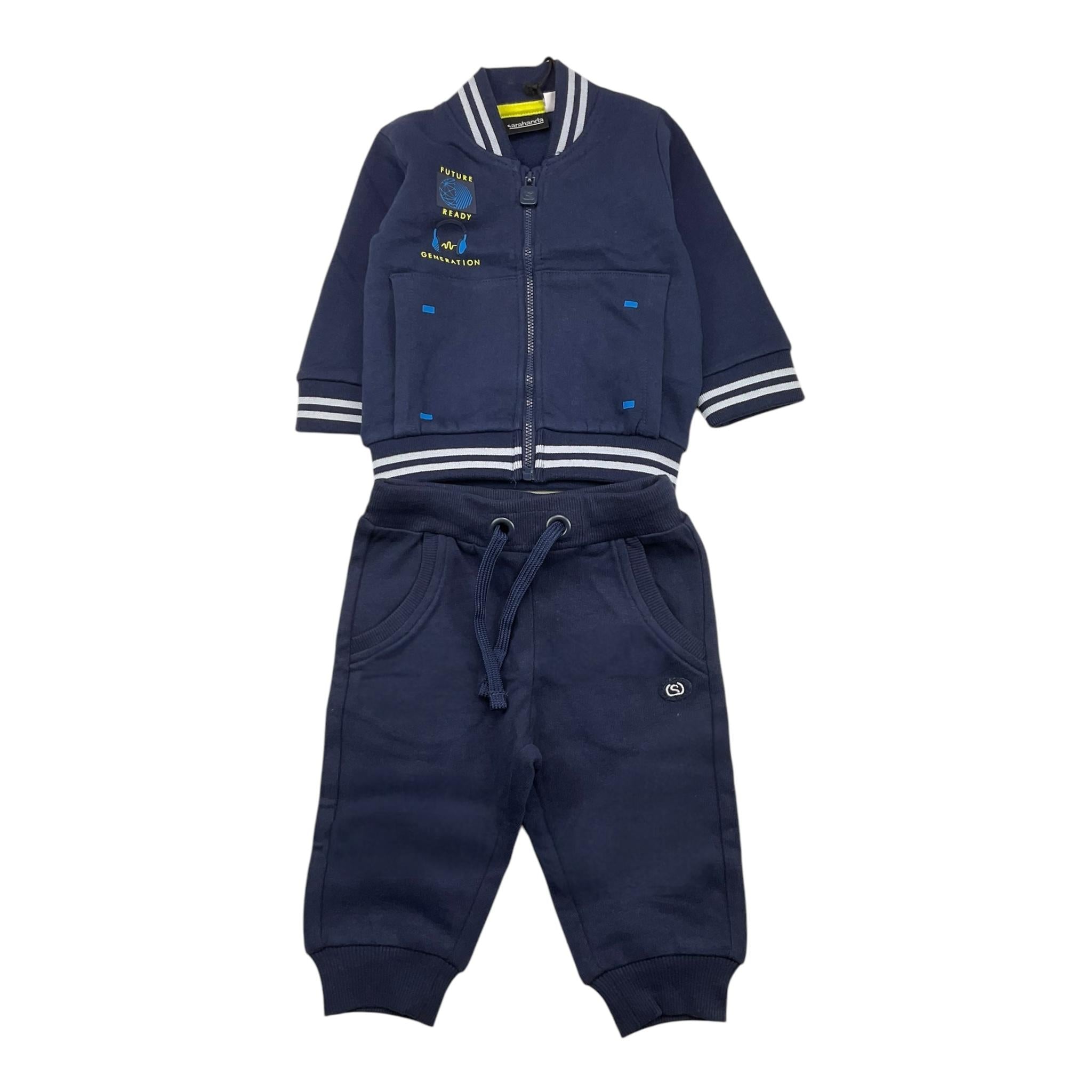 SARABANDA completo 2pz felpa con zip- pantalone Blu per Neonato A002 BLU SARABANDA 