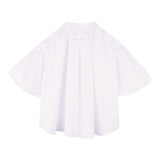 Lanvin Camicia Mezza Manica Tinta Unita con Stampa per Bambina N30196 BIANCO LANVIN 