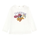 MONNALISA shirt girocollo tinta unita con stampa Bianco per Bambina 19B617 BIANCO MONNALISA 