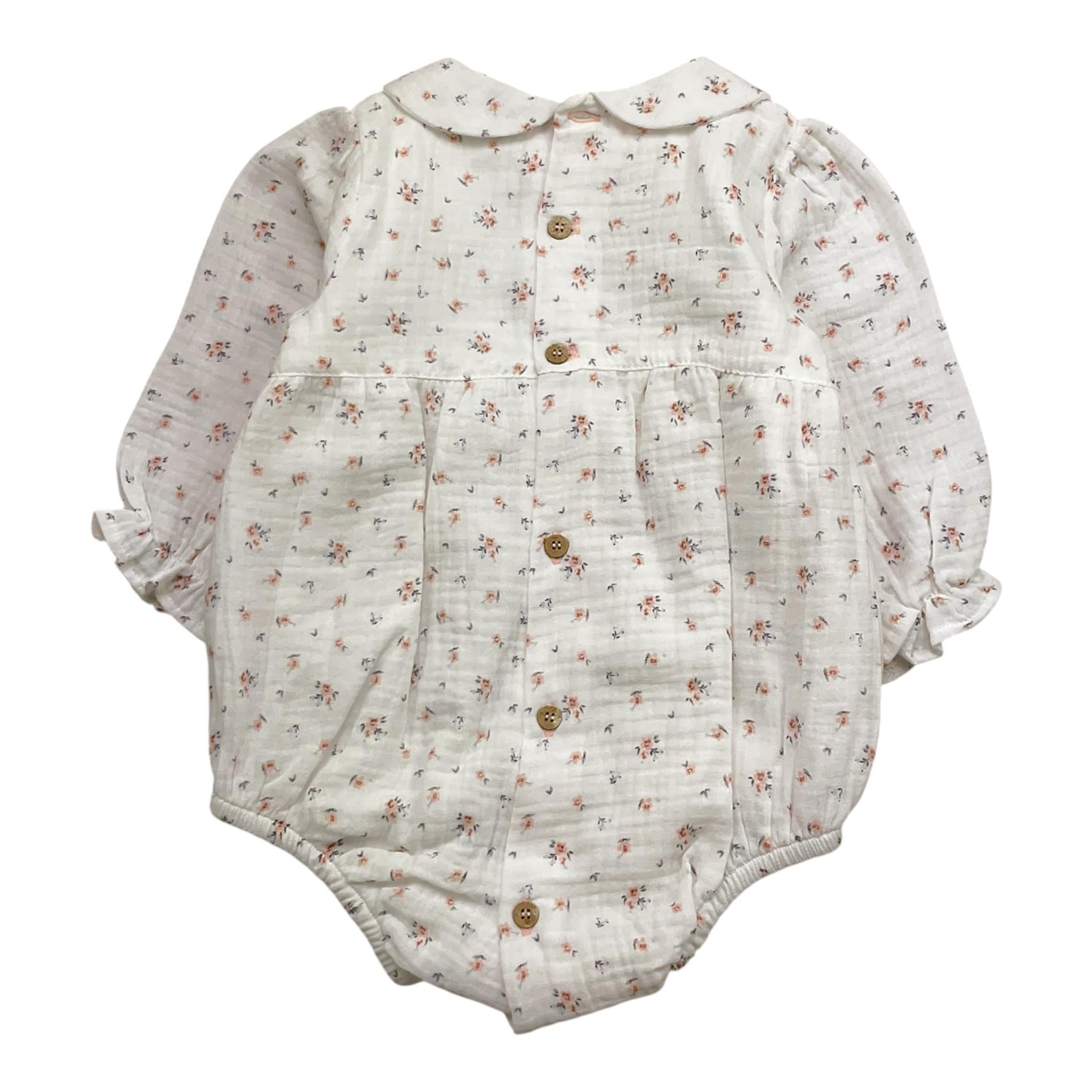 BABIDU pagliaccetto tinta unita con fantasia fiori Bianco per Neonata 30566 BIANCO BABIDU 