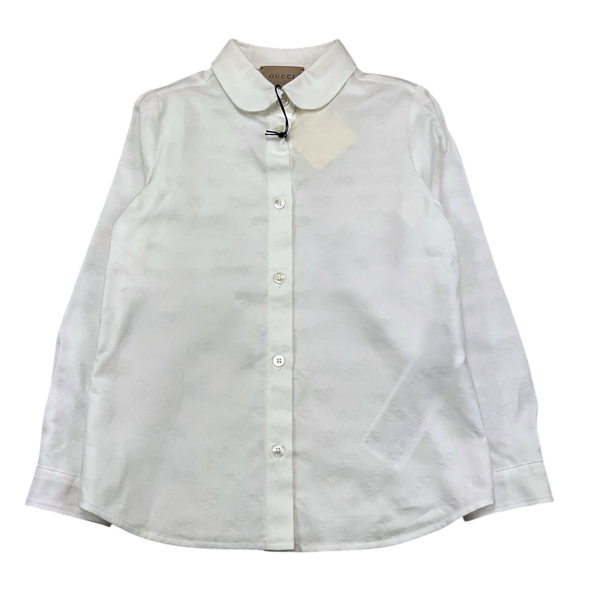 GUCCI camicia manica lunga tinta unita con loghi Bianco per Bambino 793093 BIANCO GUCCI 