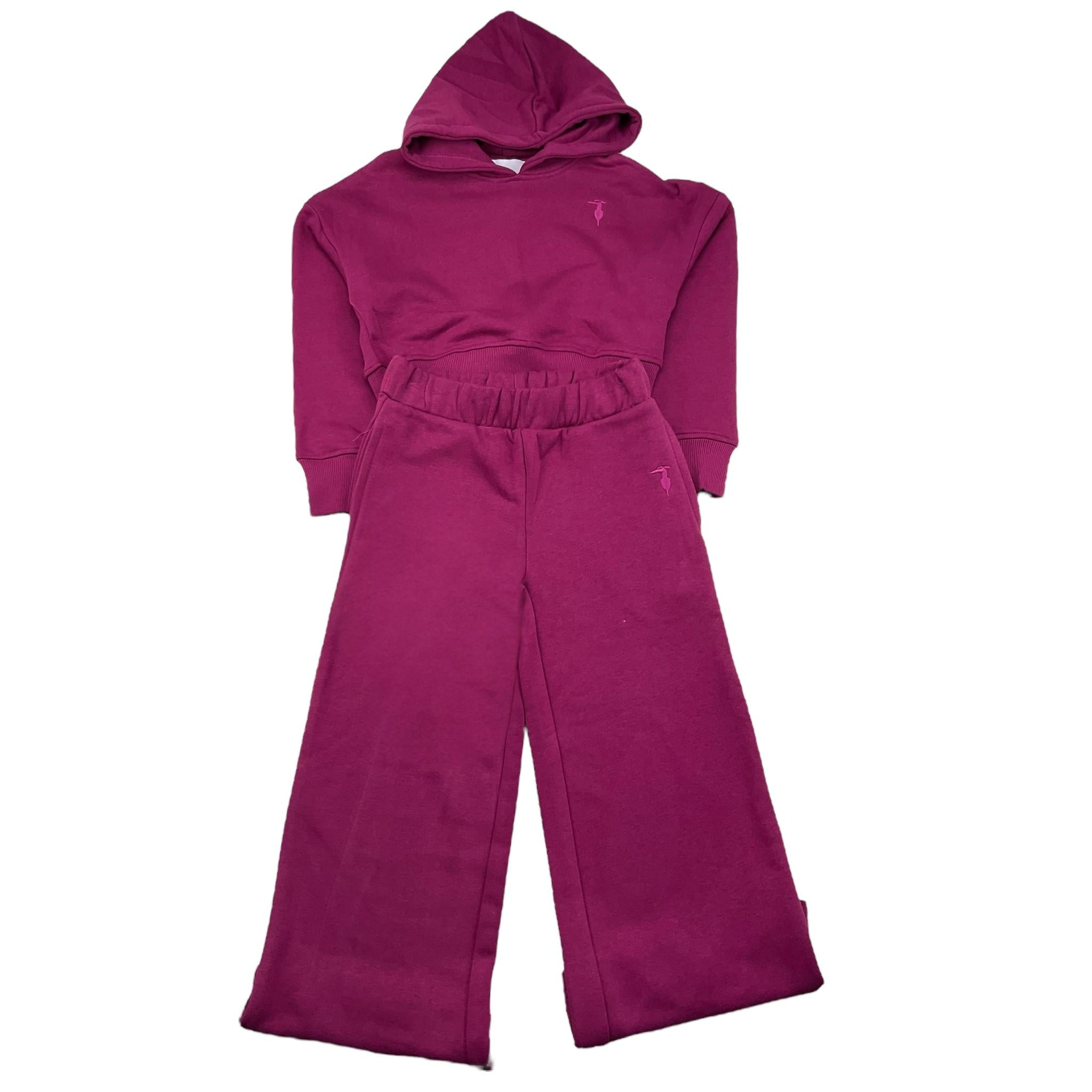 TRUSSARDI completo 2 pezzi felpa-pantalone tinta unita Fuxia per Bambina TGA25006CF FUXIA TRUSSARDI 