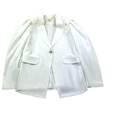 Illiana Plain Jacket With Contrast Button And Faux Pockets Cream For Girls