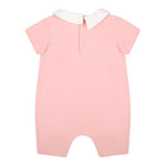 Moschino Pagliaccetto Tinta Unita con Stampa per Neonata MUT03T ROSA MOSCHINO 