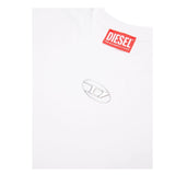 Diesel T-Shirt Girocollo Tinta Unita con Logo per Bambina J02022 BIANCO DIESEL 
