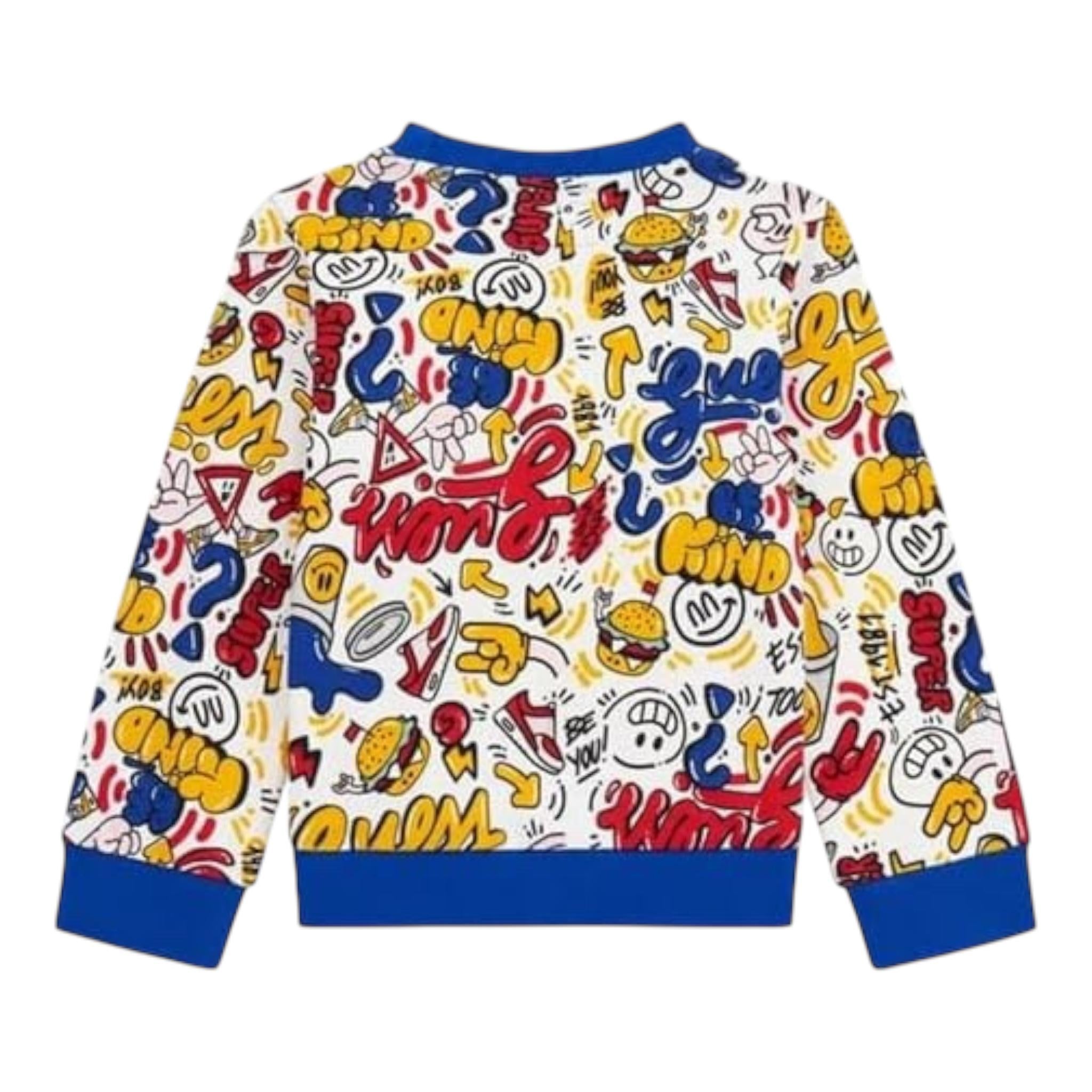 GUESS felpa chiusa girocollo stampa fantasia Bianco per Neonato N4YQ02KA6R3X BIANCO GUESS 