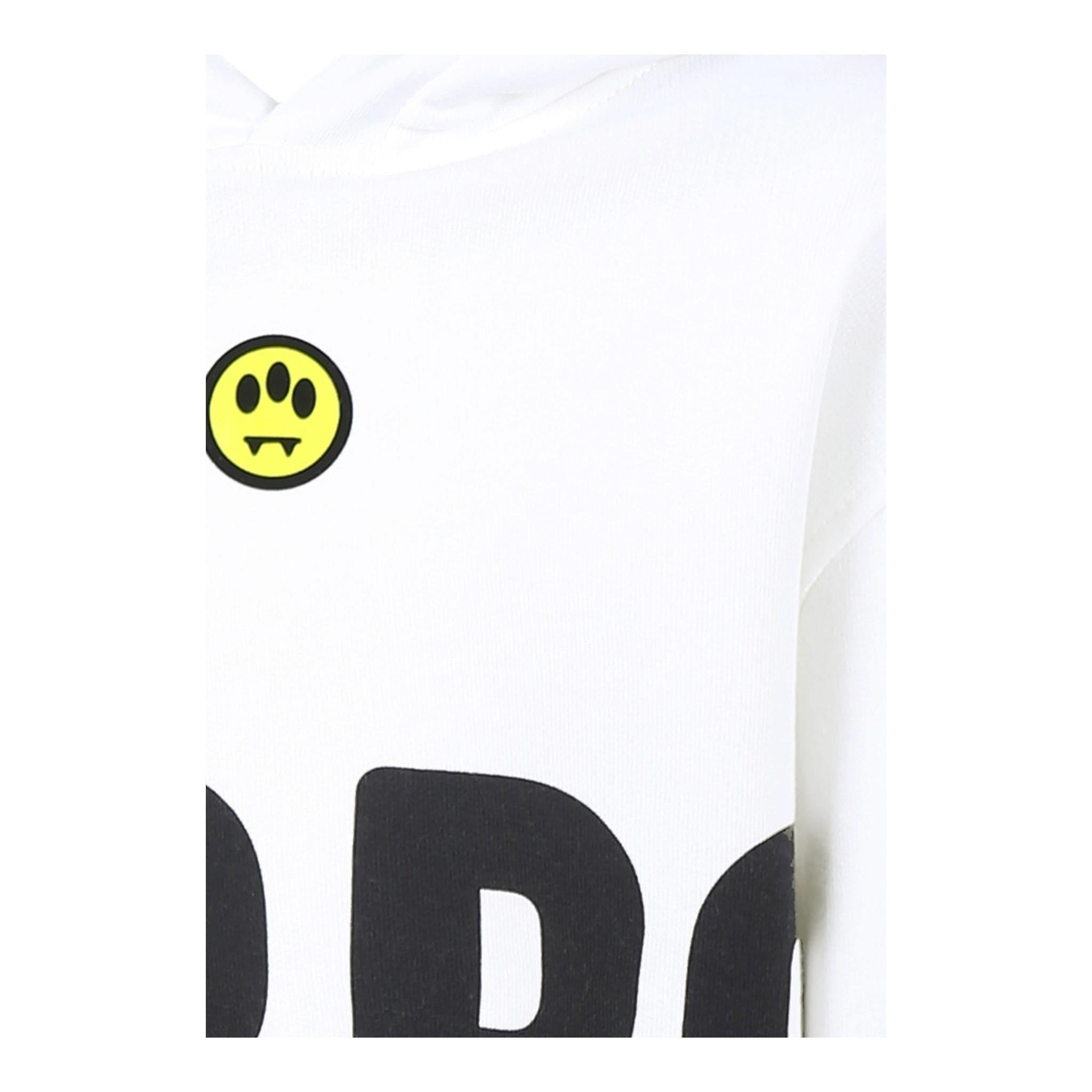 Barrow Kids Felpa Chiusa Tinta Unita con Cappuccio E Stampa per Bambino S5BKJUHS062 BIANCO BARROW KIDS 