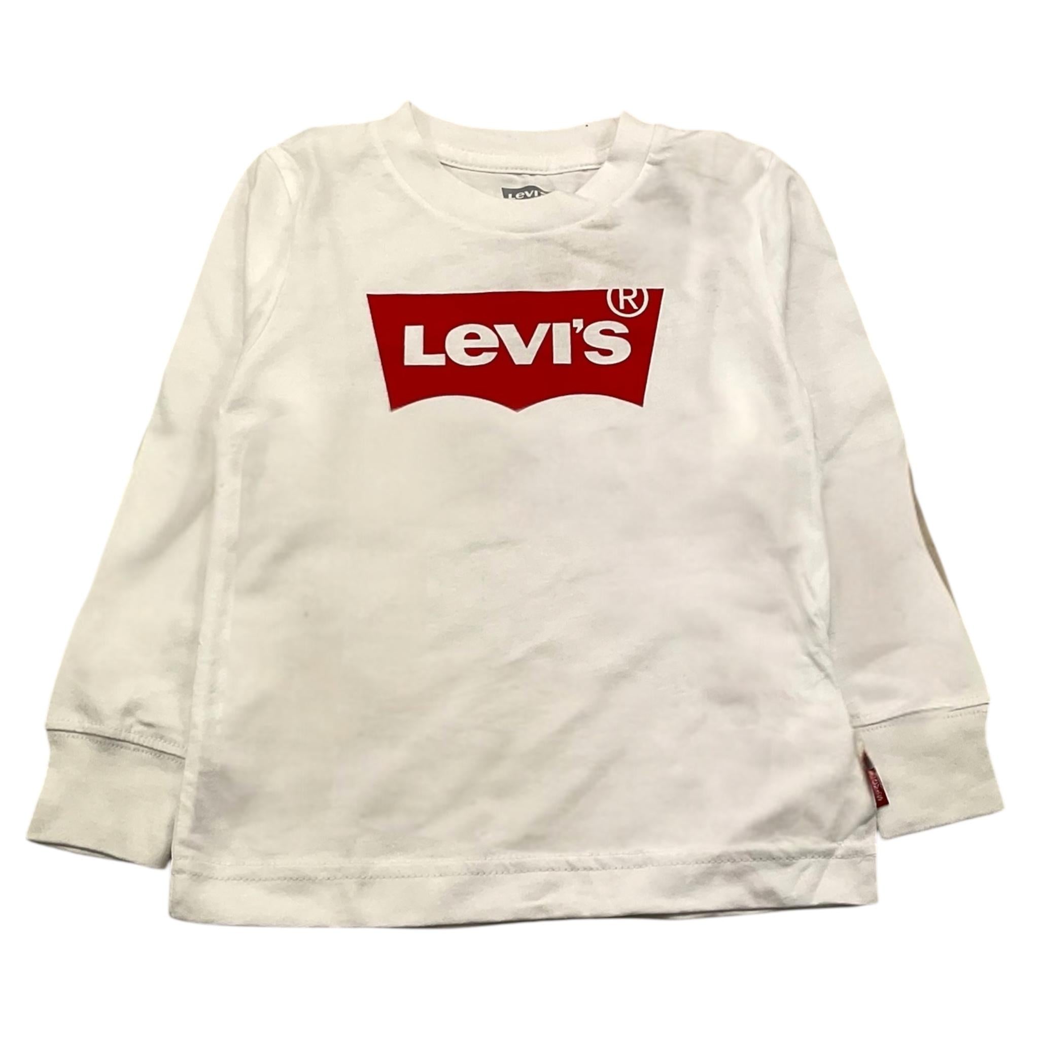 LEVI'S shirt girocollo tinta unita con logo Bianco per Bambino 6E8646XX BIANCO LEVI'S 