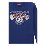 Guess Shirt Girocollo Tinta Unita con Stampa per Bambino N5RI01K8HM4J BLU GUESS 