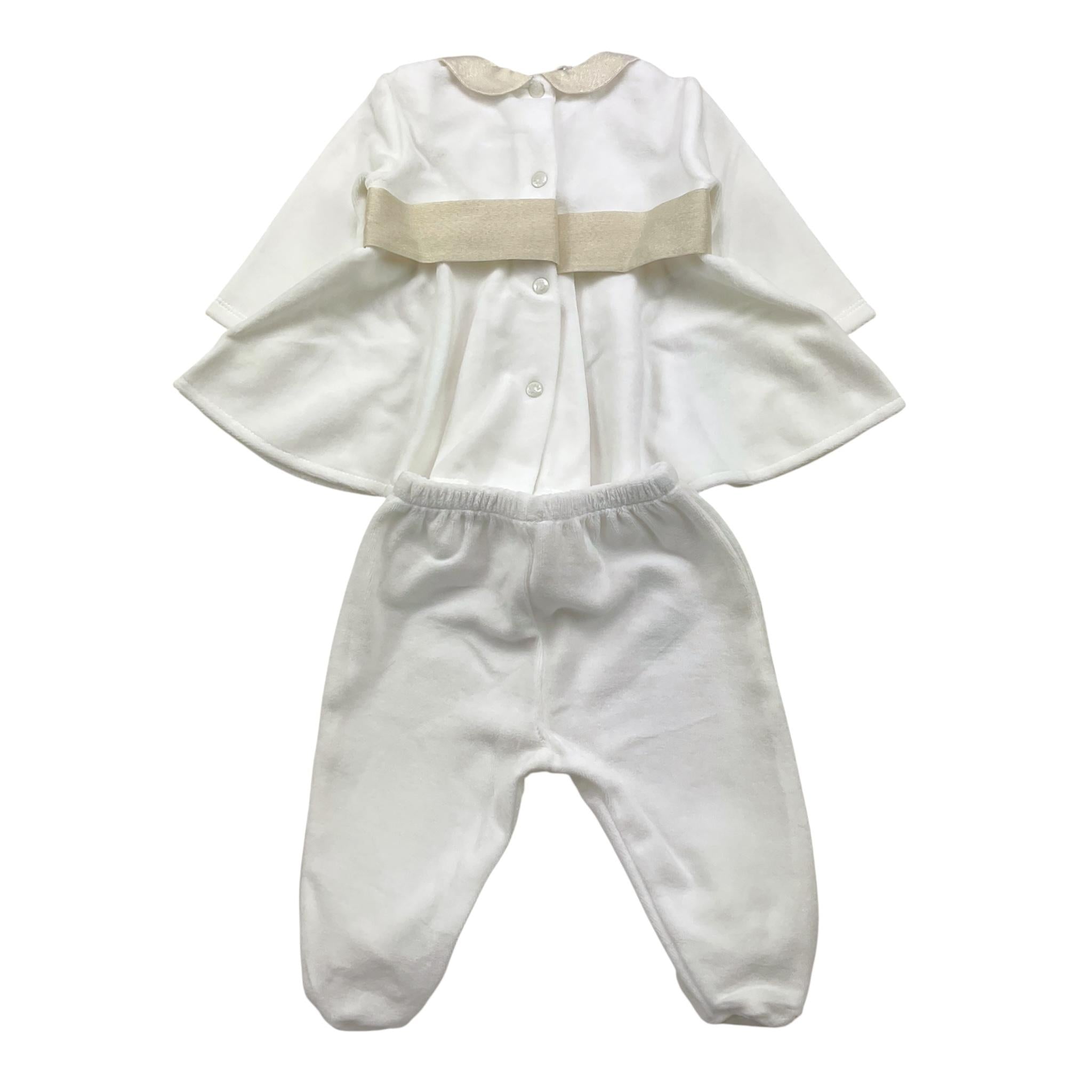 NINNAOH completo 2pz tinta unita maglia-ghettina Bianco per Neonata I2375C BIANCO NINNAOH 