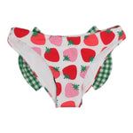 Saint Barth Costume Modello Slip Tinta Unita con Fantasia Fragole per Neonata MAD0001 BIANCO SAINT BARTH 