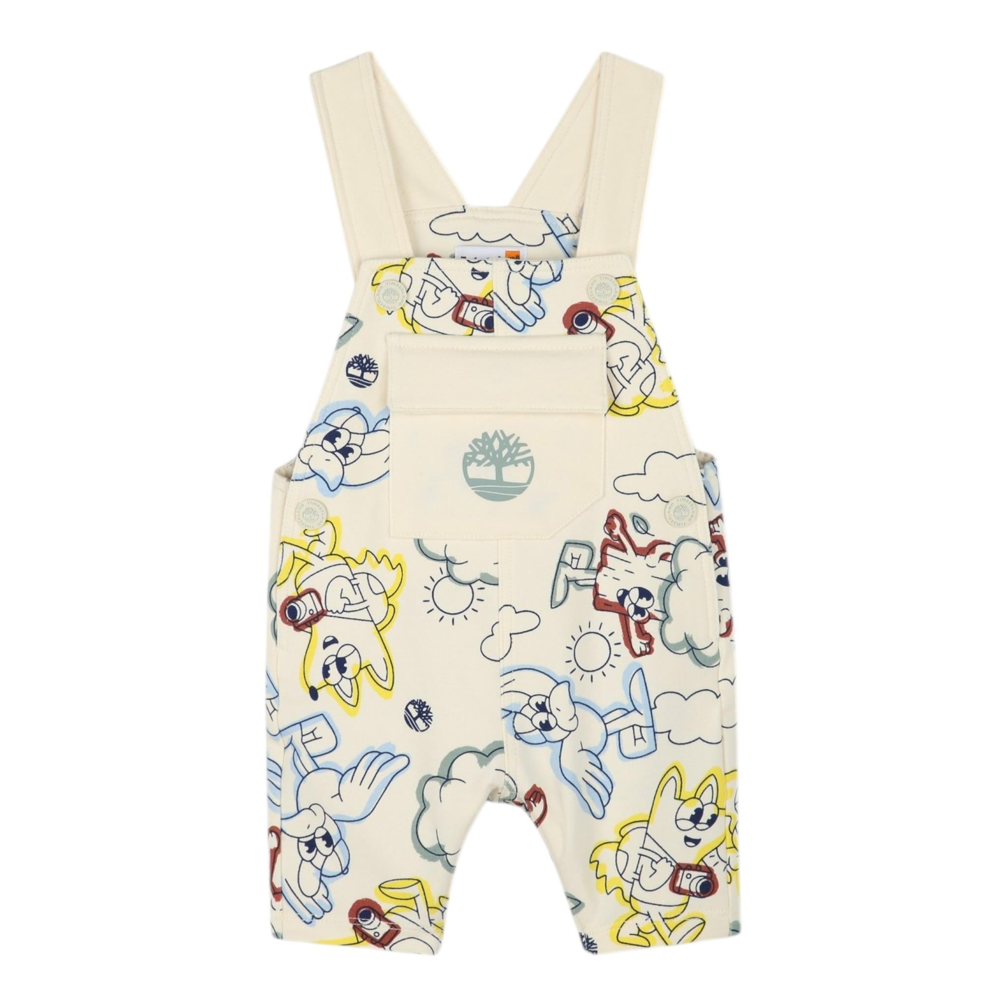 Timberland Salopette Tinta Unita con Stampe per Neonato T60394 PANNA TIMBERLAND 