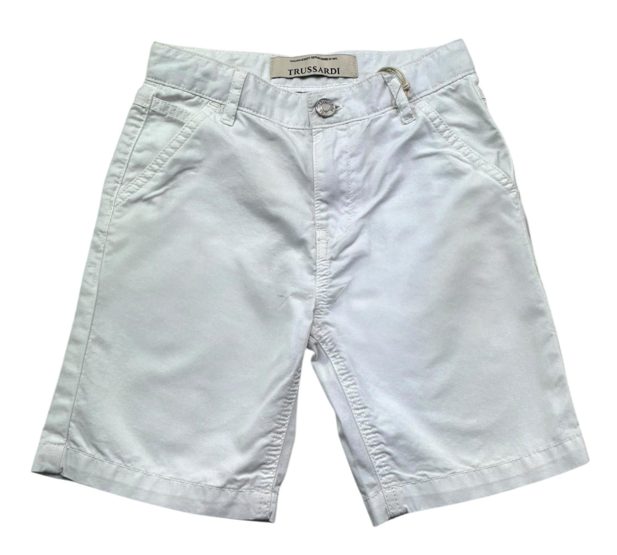 Trussardi Bermuda Tinta Unita con Girovita Regolabile per Bambino TBP26033BE BIANCO TRUSSARDI 