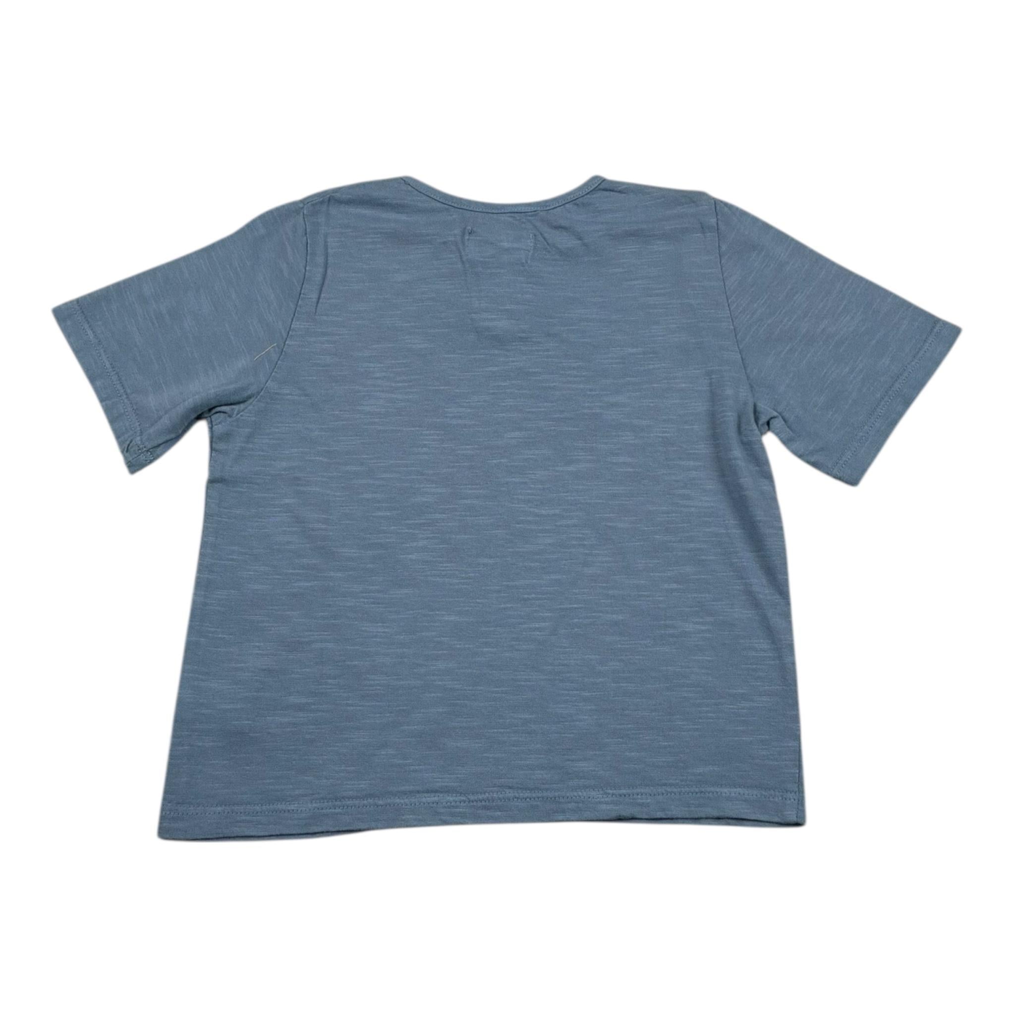 Petit Indi T-Shirt Tinta Unita con Bottone per Bambino SS25BK7655J BLU PETIT INDI 