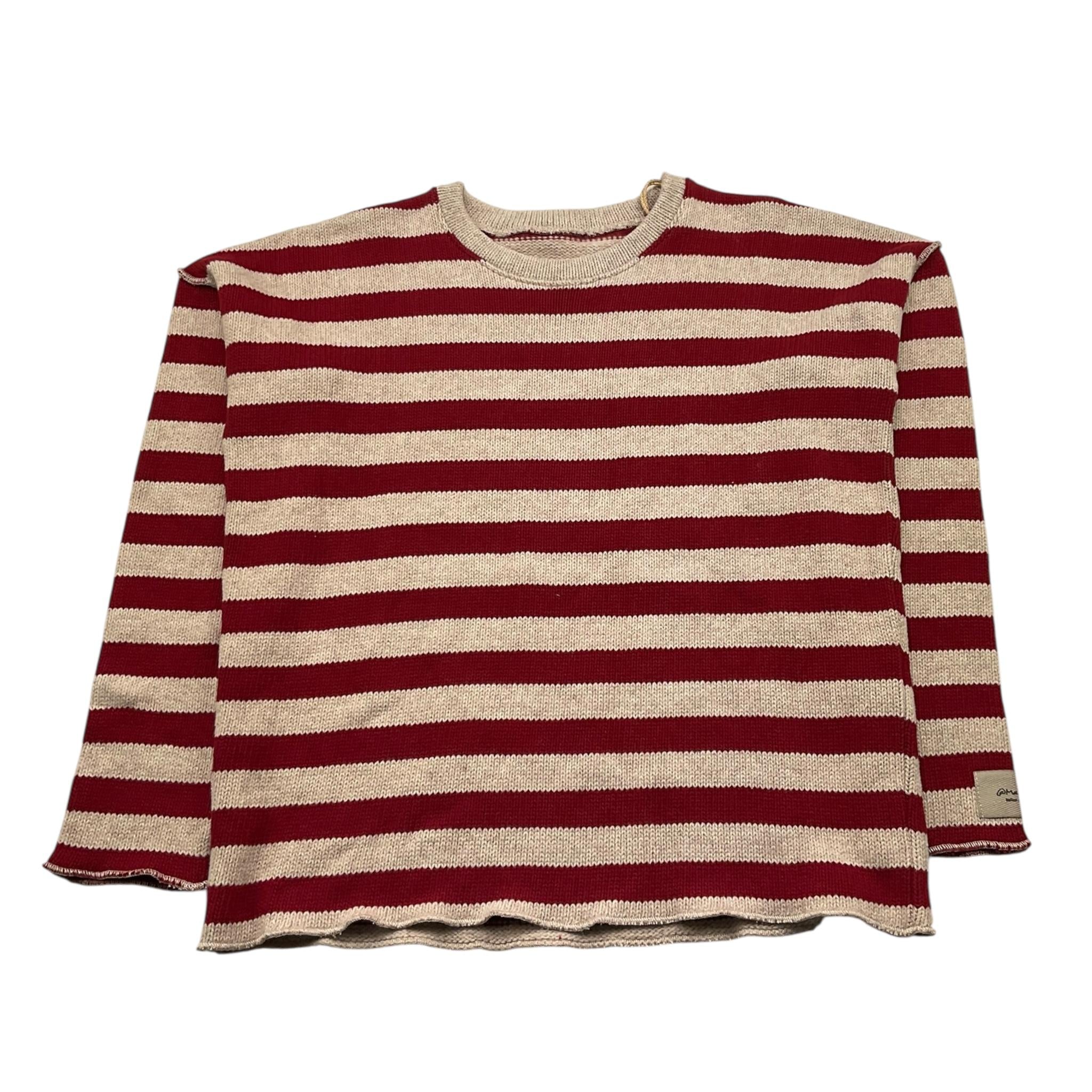 @MADILLY maglia fantasia a righe girocollo Rosso/beige per Bambino 02033 ROSSO/BEIGE @MADILLY 