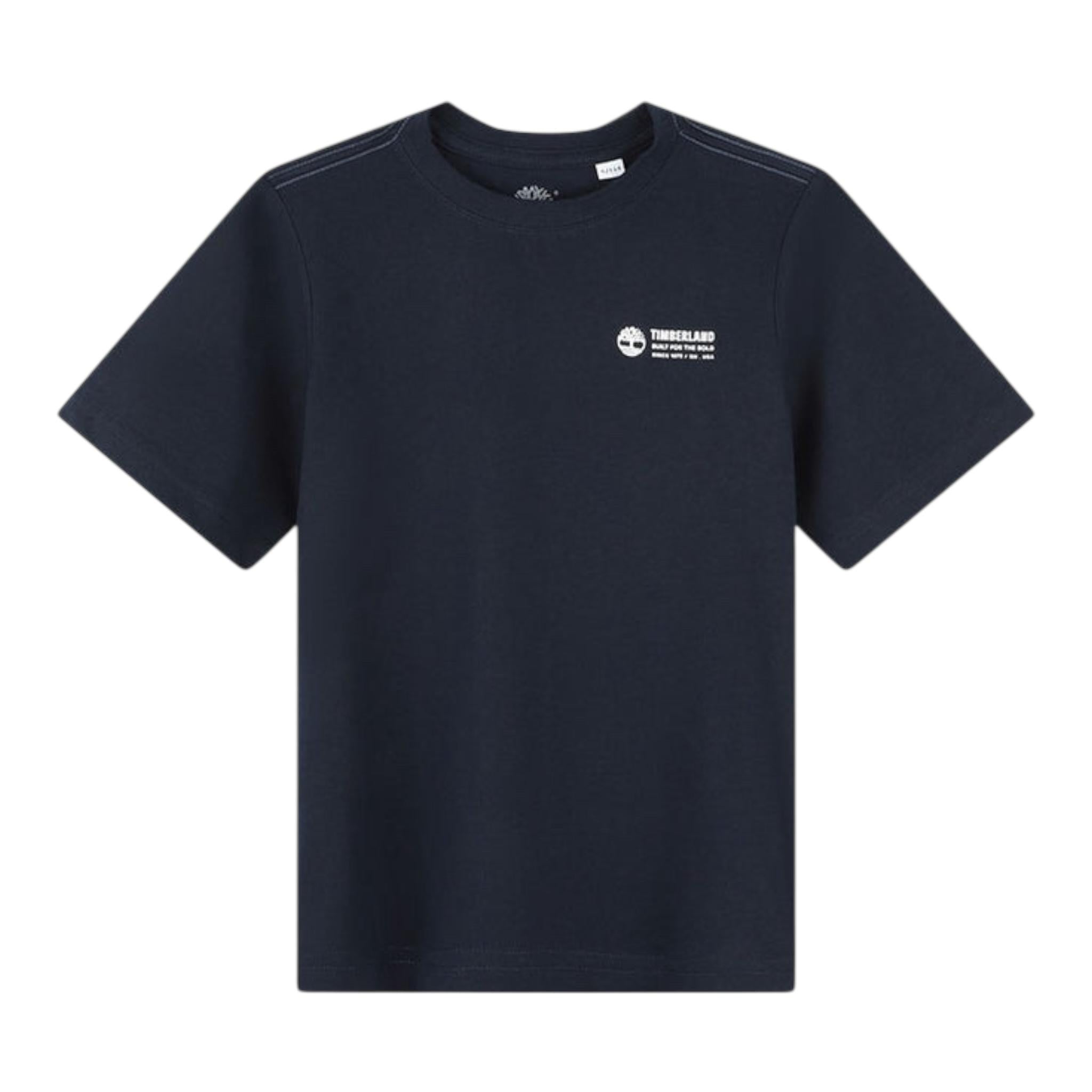 Timberland T-Shirt Girocollo Tinta Unita con Stampa per Bambino T60091 BLU TIMBERLAND 