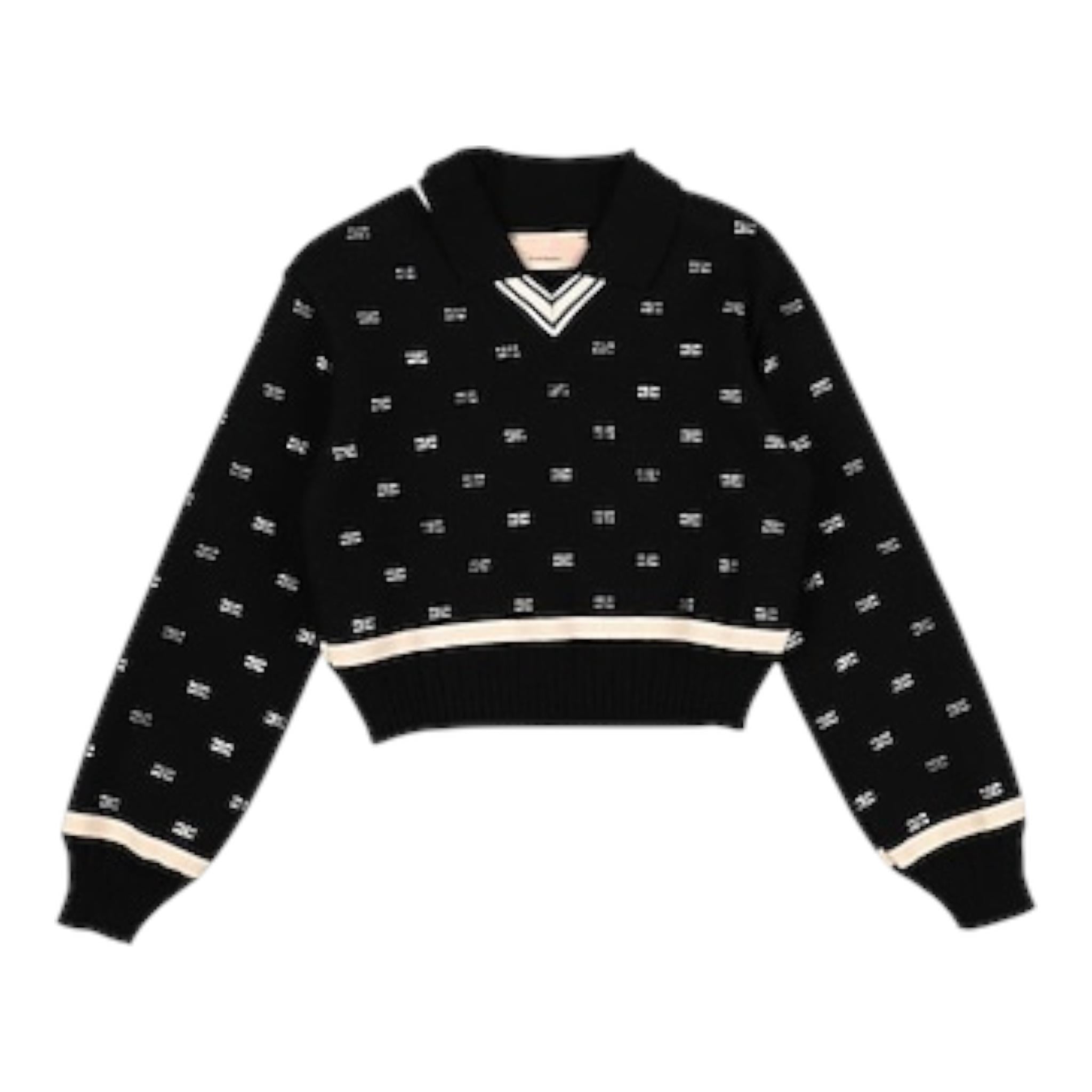 ELISABETTA FRANCHI maglia tinta unita con brillantini logata Nero per Bambina EFMA147 NERO ELISABETTA FRANCHI 
