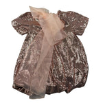 Miss Grant Abito Mezza Manica Paillettato per Bambina MG1288 ROSA MISS GRANT 