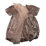 Miss Grant Abito Mezza Manica Paillettato per Bambina MG1288 ROSA MISS GRANT 