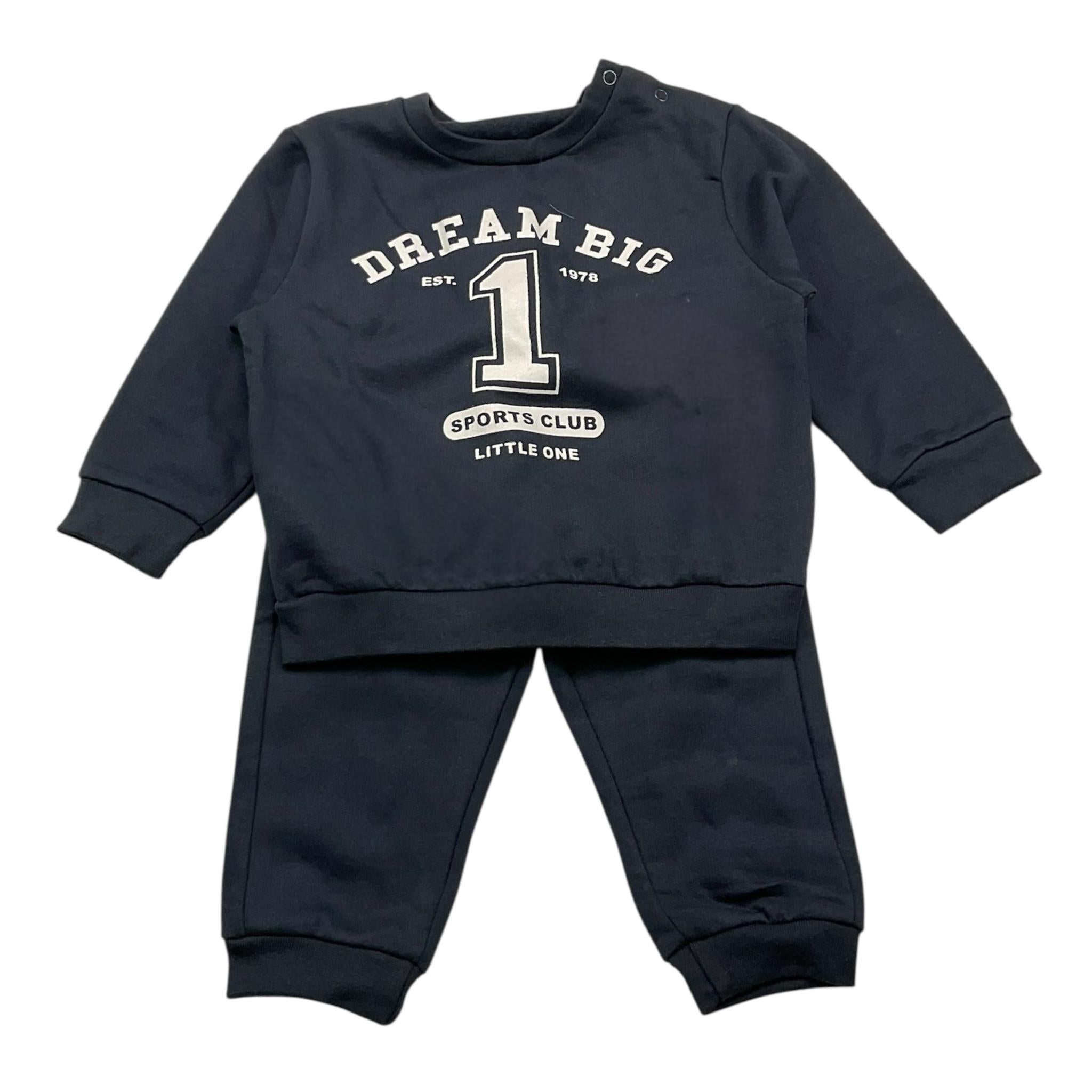 LOSAN completo 2 pezzi felpa-pantalone tintau nita Blu per Neonato LBBAP0601 BLU LOSAN 