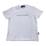 Daniele Alessandrini Solid Color Crew Neck T-Shirt With White Logo Print For Newborns